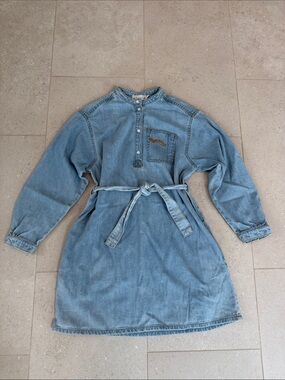 bonpoint denim dress Summer 2024 girl's look denim dress Bonpoint